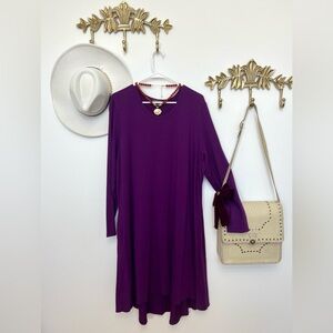 Cotton blend purple soft dress 2X ptp 26” L 44”